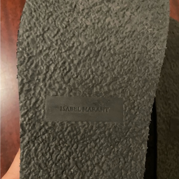 Isabel Marant Ledkin Plaid Red Wool Leather Slides - Picture 7 of 7